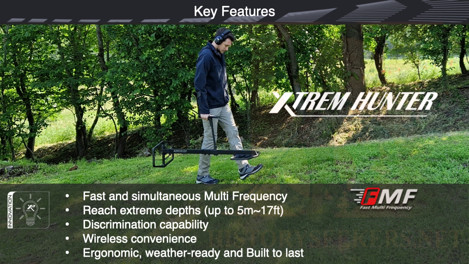 XP Xtreme Hunter - Deep Seeking Metal Detector - XTR-115RCWSA2XLEA - History Seekers Metal Detectors