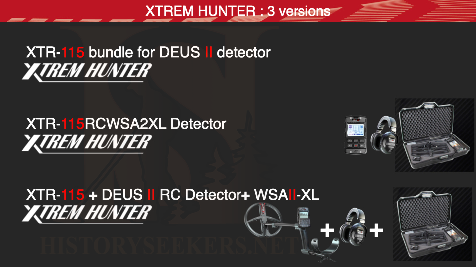 XP Xtreme Hunter - Deep Seeking Metal Detector - XTR-115RCWSA2XLEA - History Seekers Metal Detectors
