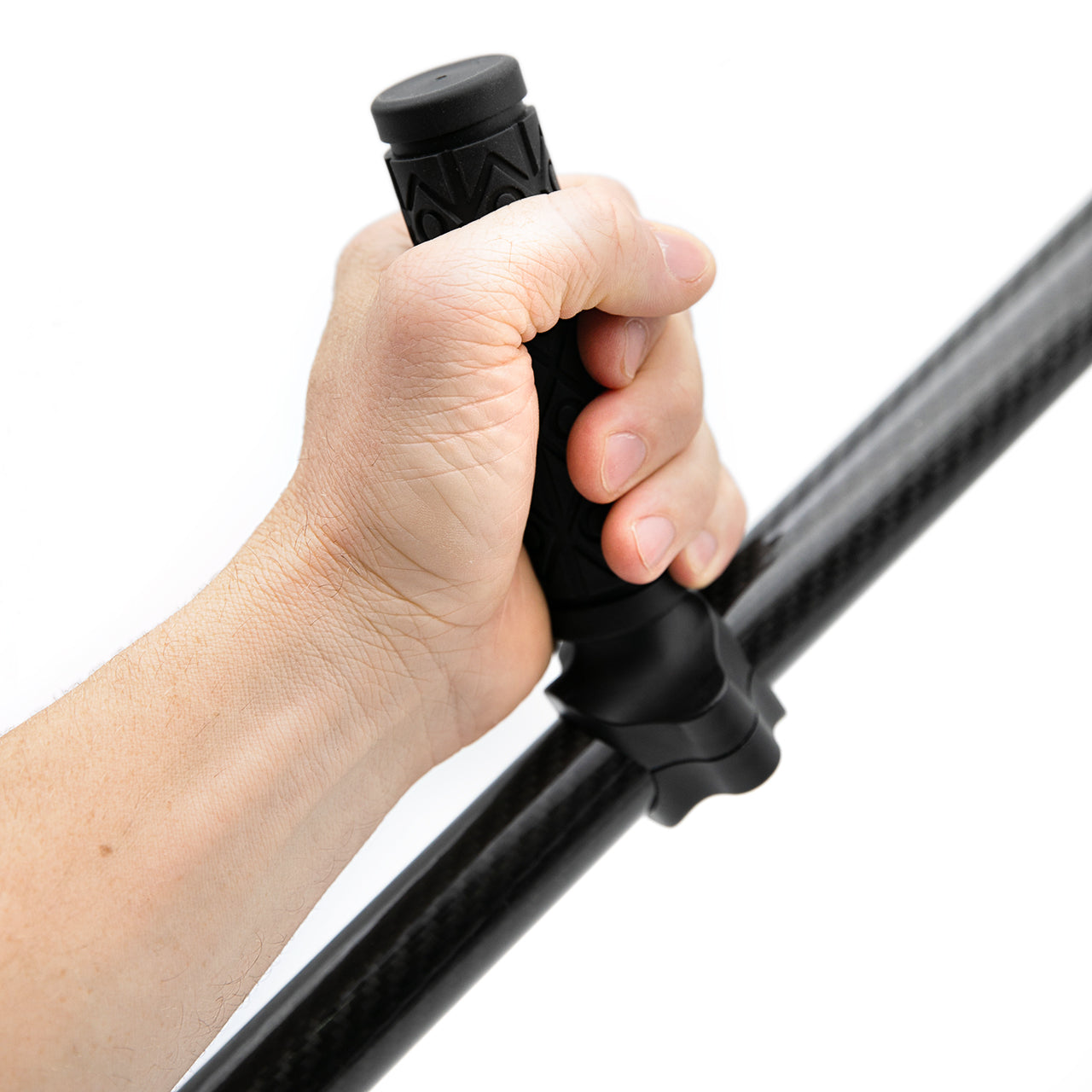 Hand gripping the CKG pull handle on a sand scoop pole