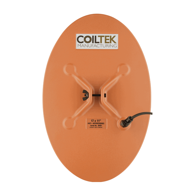 Coiltek 17x11 inch Anti-Interference elliptical search coil for Minelab SD, GP and classic GPX, orange coil