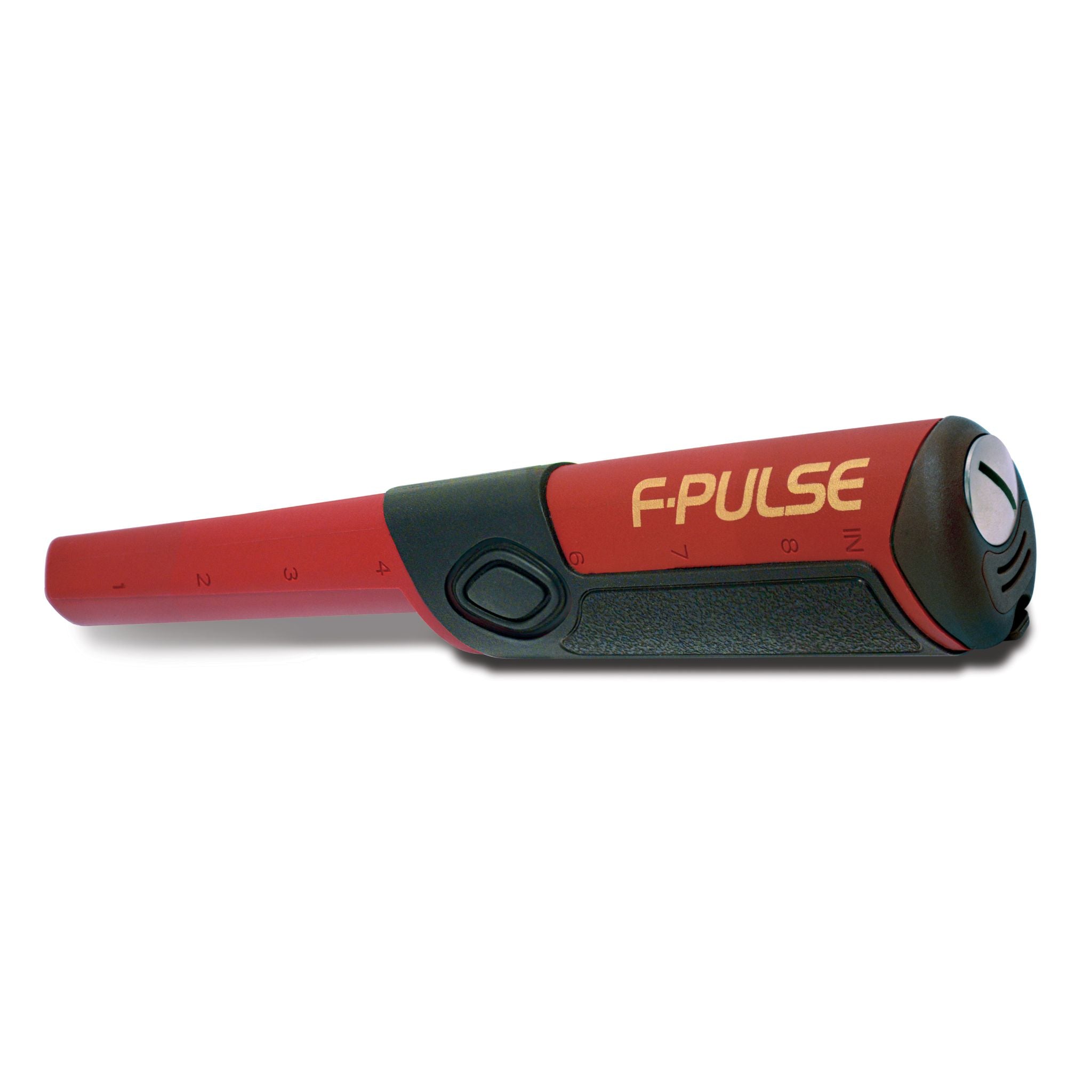 Fisher F-Pulse pinpointer showing control button and LED end