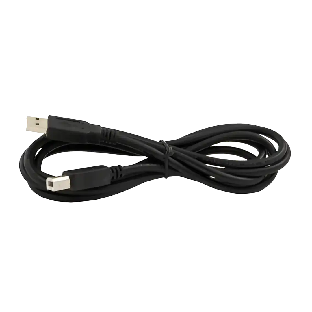 Genuine Minelab USB A to USB B cable 3011-0129, black lead with USB A and square USB B connectors
