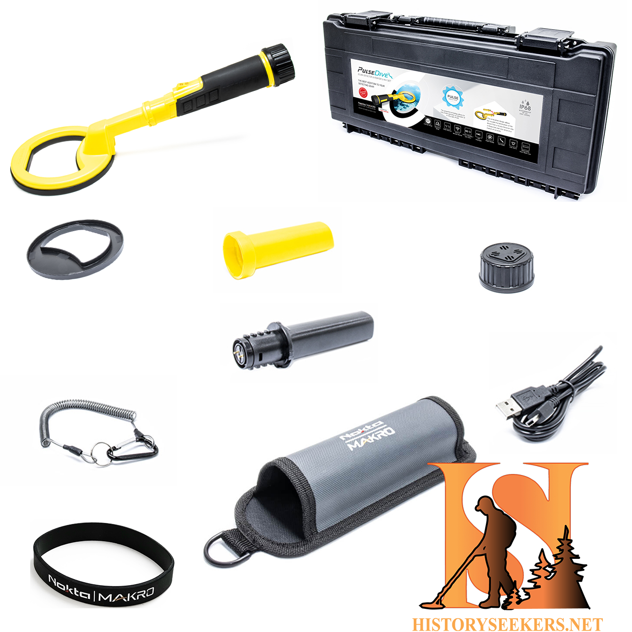 Nokta Makro PulseDive 2-in-1 Scuba Detector and Pinpointer - Yellow - History Seekers Metal Detectors