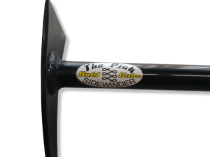 Welded steel head joint on the Gold Cube Sidewinder prospecting pick