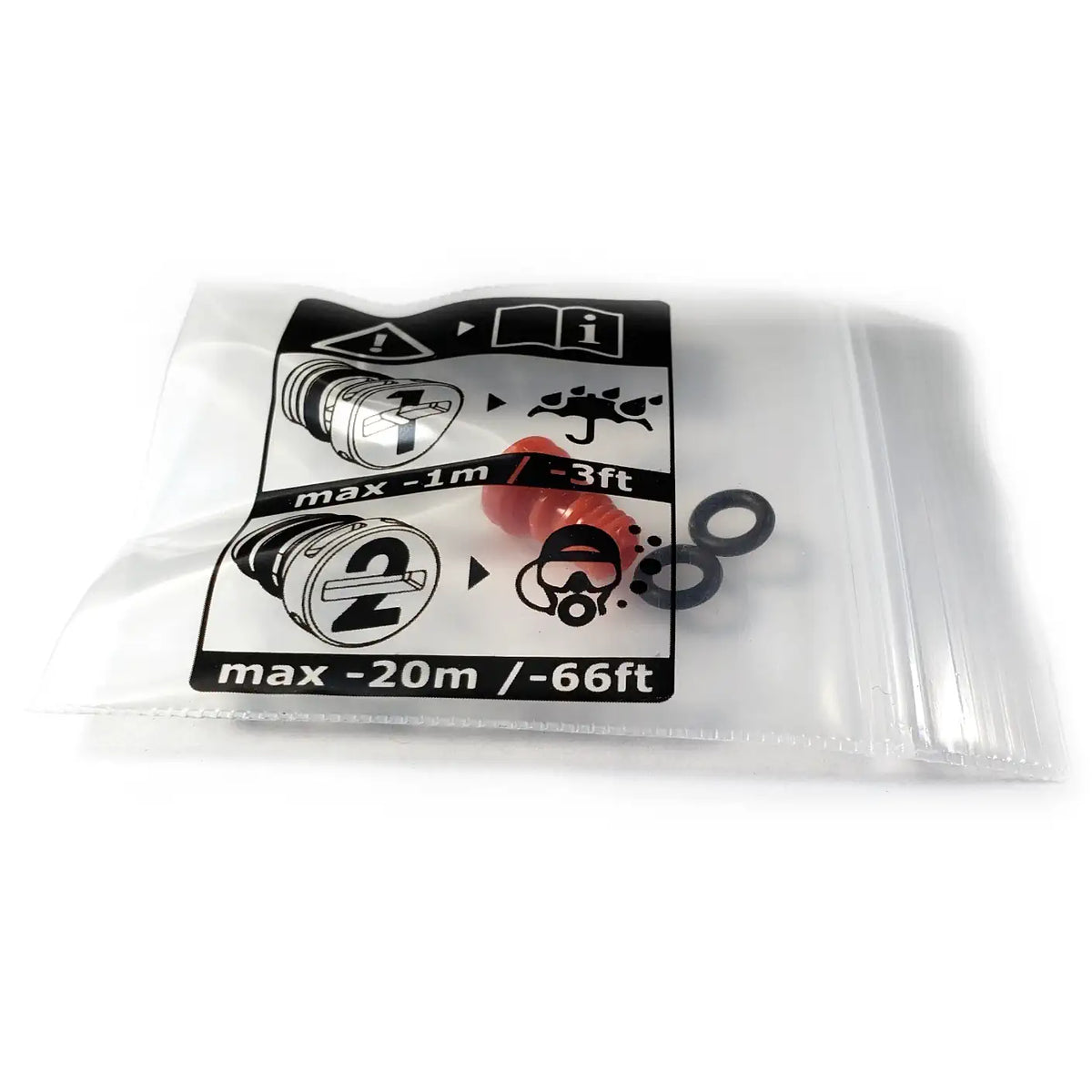 XP spare red 20 m waterproof plug for the Deus II remote with spare O-rings in XP packaging