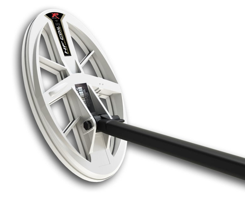 Rear view of the XP HF Elliptical coil mounted on the black lower stem