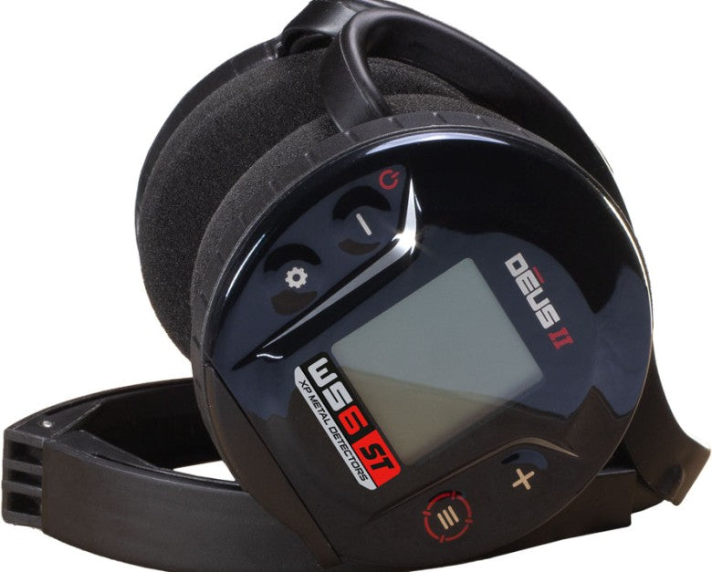XP WS6 ST wireless headphones side view showing onboard graphic screen with mode settings