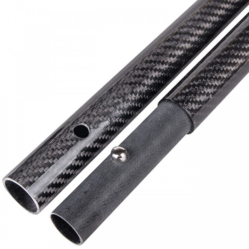 Click-button joint and mounting hole detail on the CKG carbon fiber travel handle