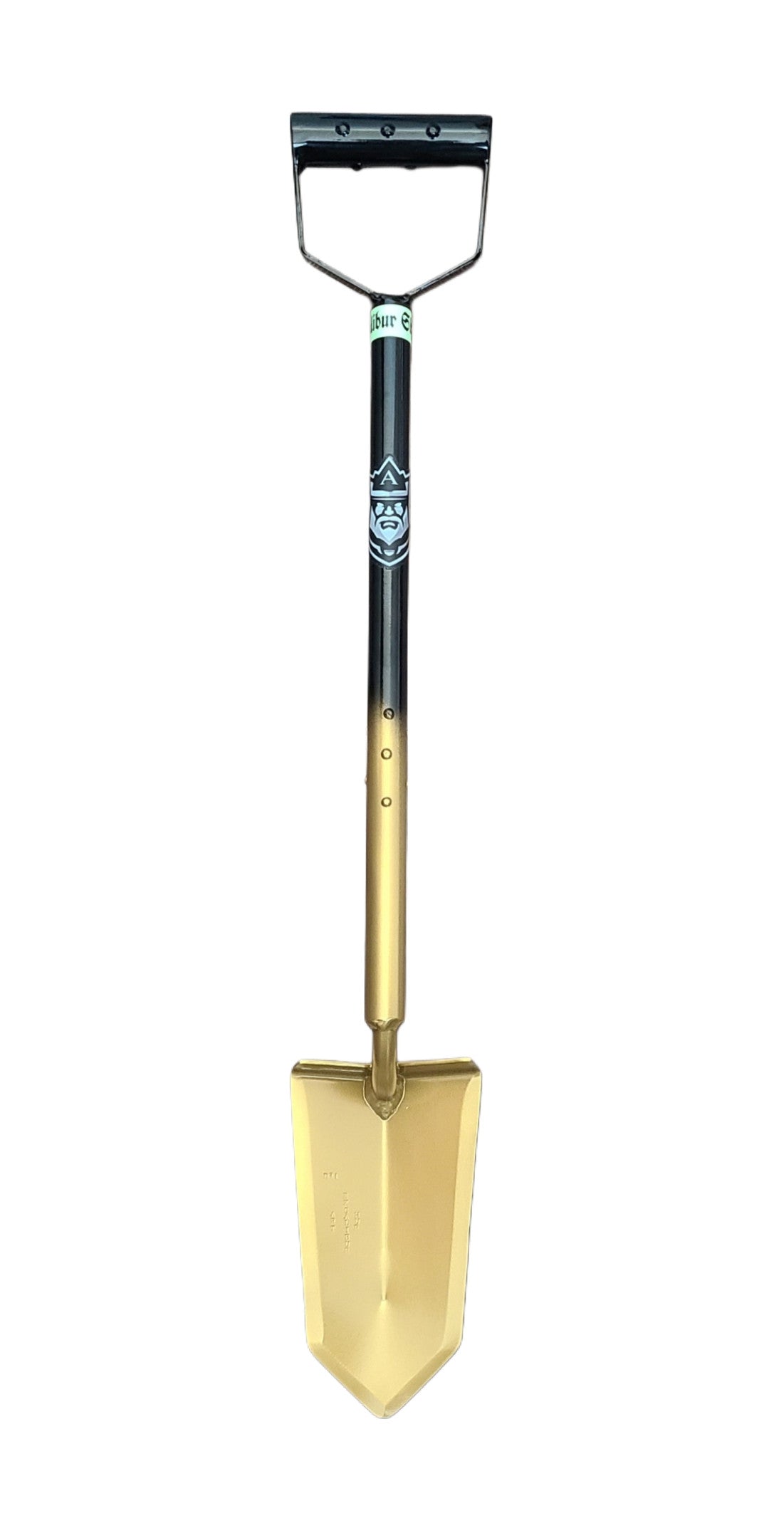 Excalibur Arthur D-Handle 31 in / 78.7 cm metal detecting shovel, smooth serration-free edges for clean turf plugs