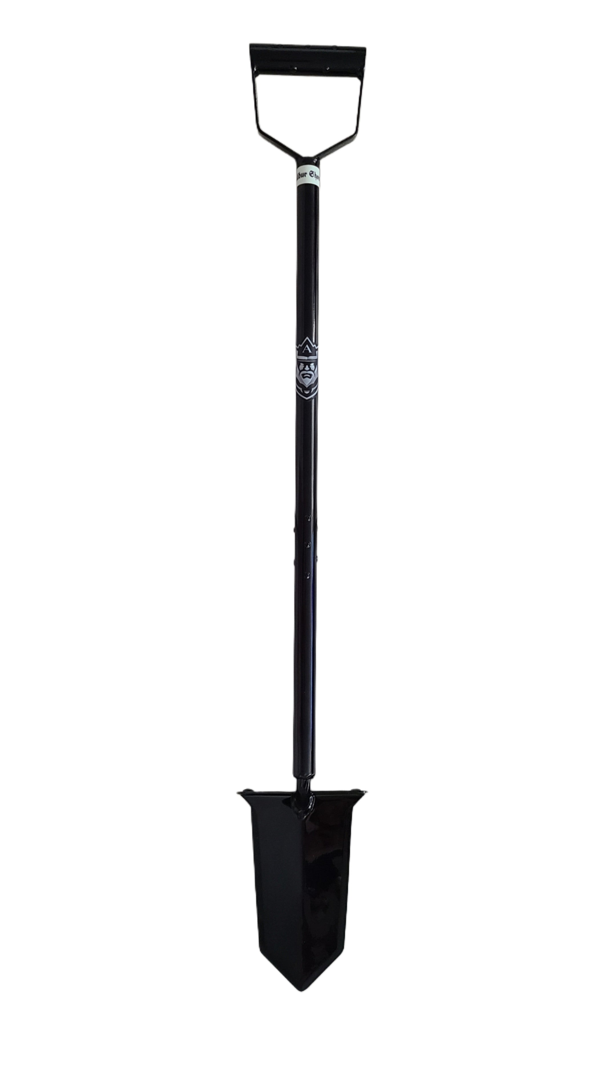 Excalibur Arthur D-Handle 40 in / 101.6 cm metal detecting shovel, smooth serration-free edges for clean turf plugs