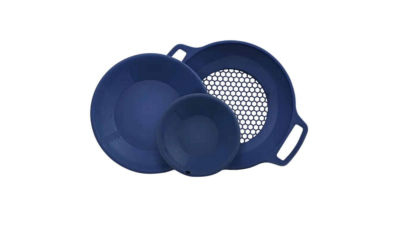 Minelab Pro-Gold Pans and Accessories Kit, part 3011-0325, gold panning and concentrate processing kit.