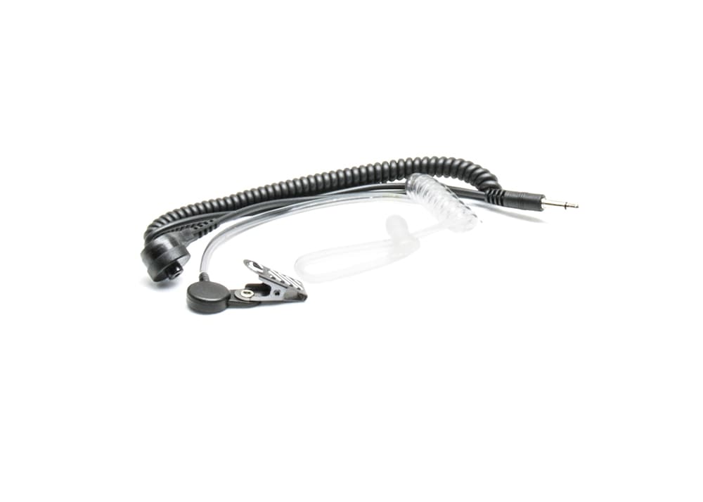 Nokta mono acoustic-tube earbud with garment clip and coiled cord for the Ultra Scanner