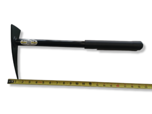 Gold Cube The Pick Sidewinder prospecting pick full view with curved steel blade and rubber grip handle