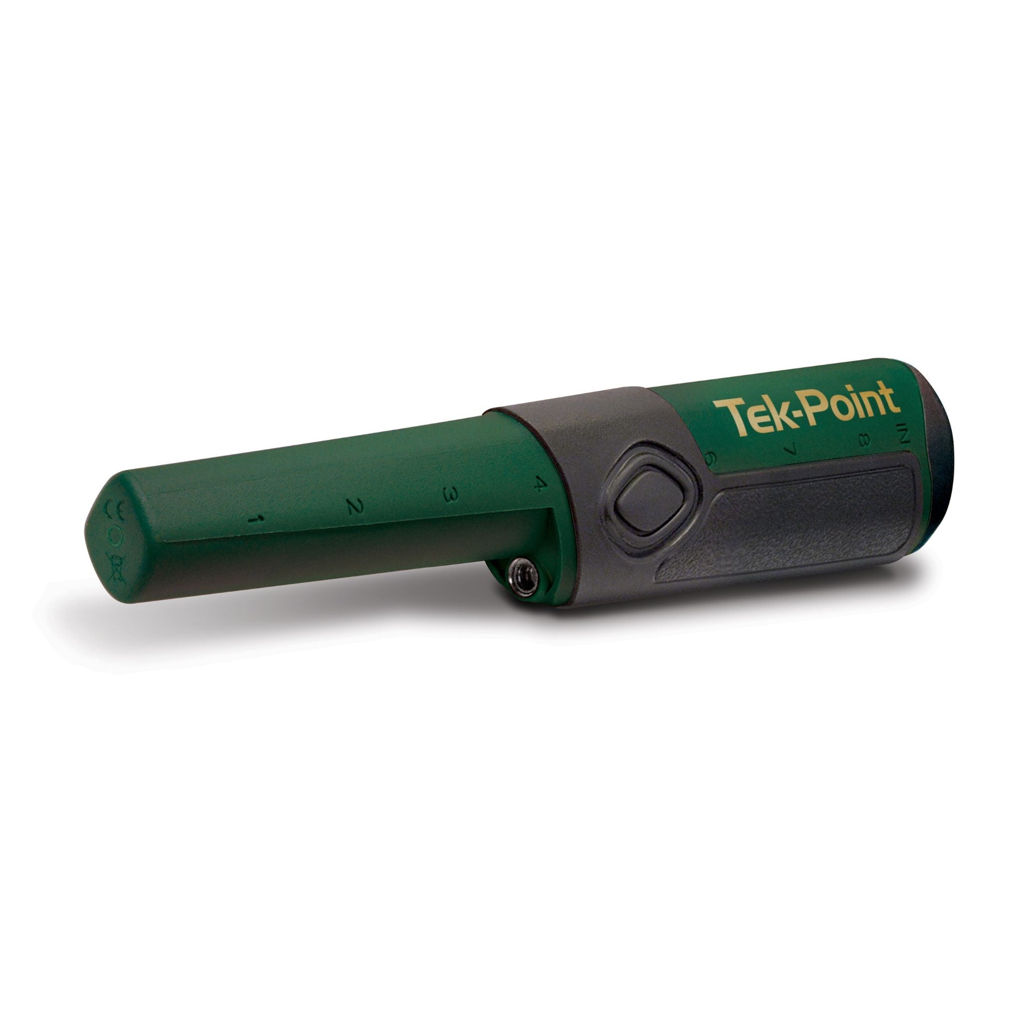 Teknetics Tek-Point green pulse induction pinpointer on white background