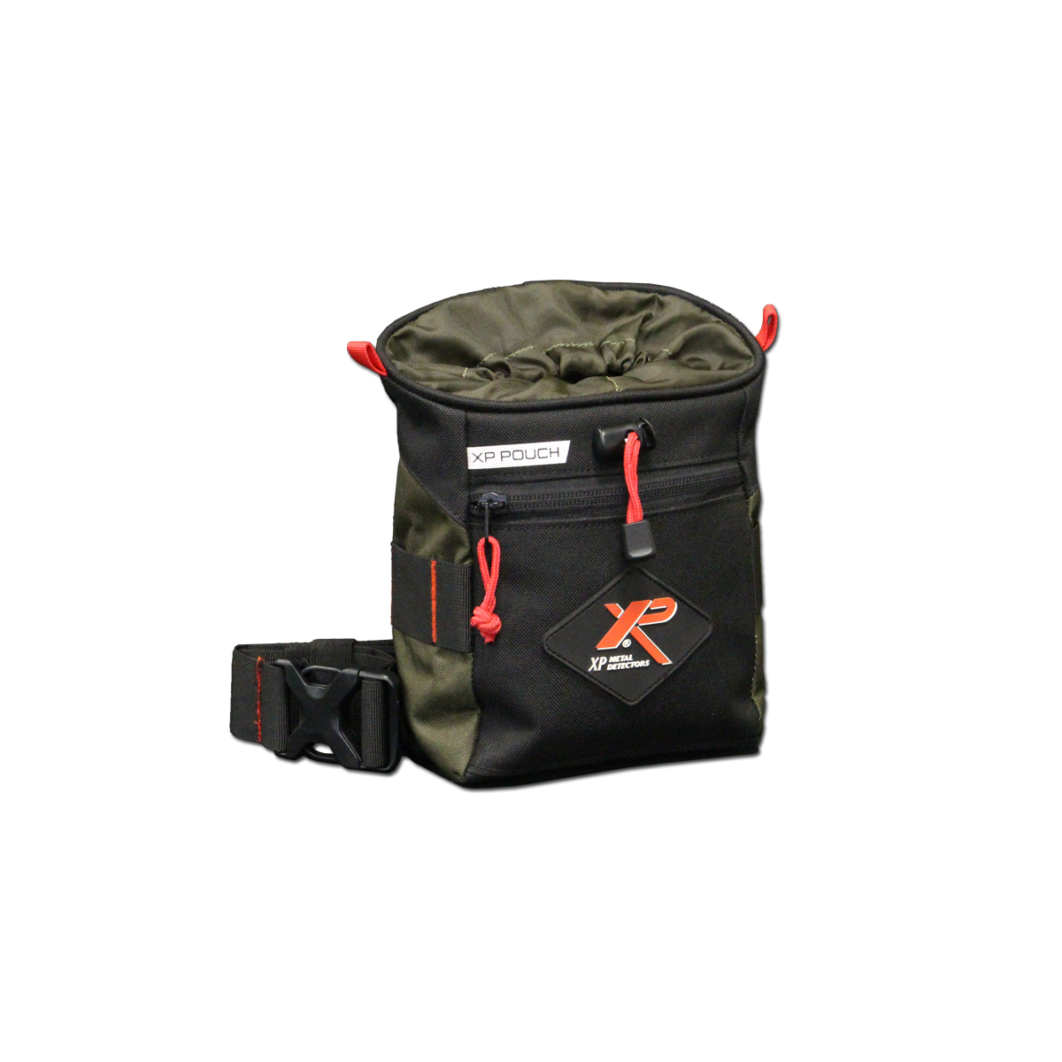 XP Finds Pouch with drawstring top, zip pocket and belt with buckle