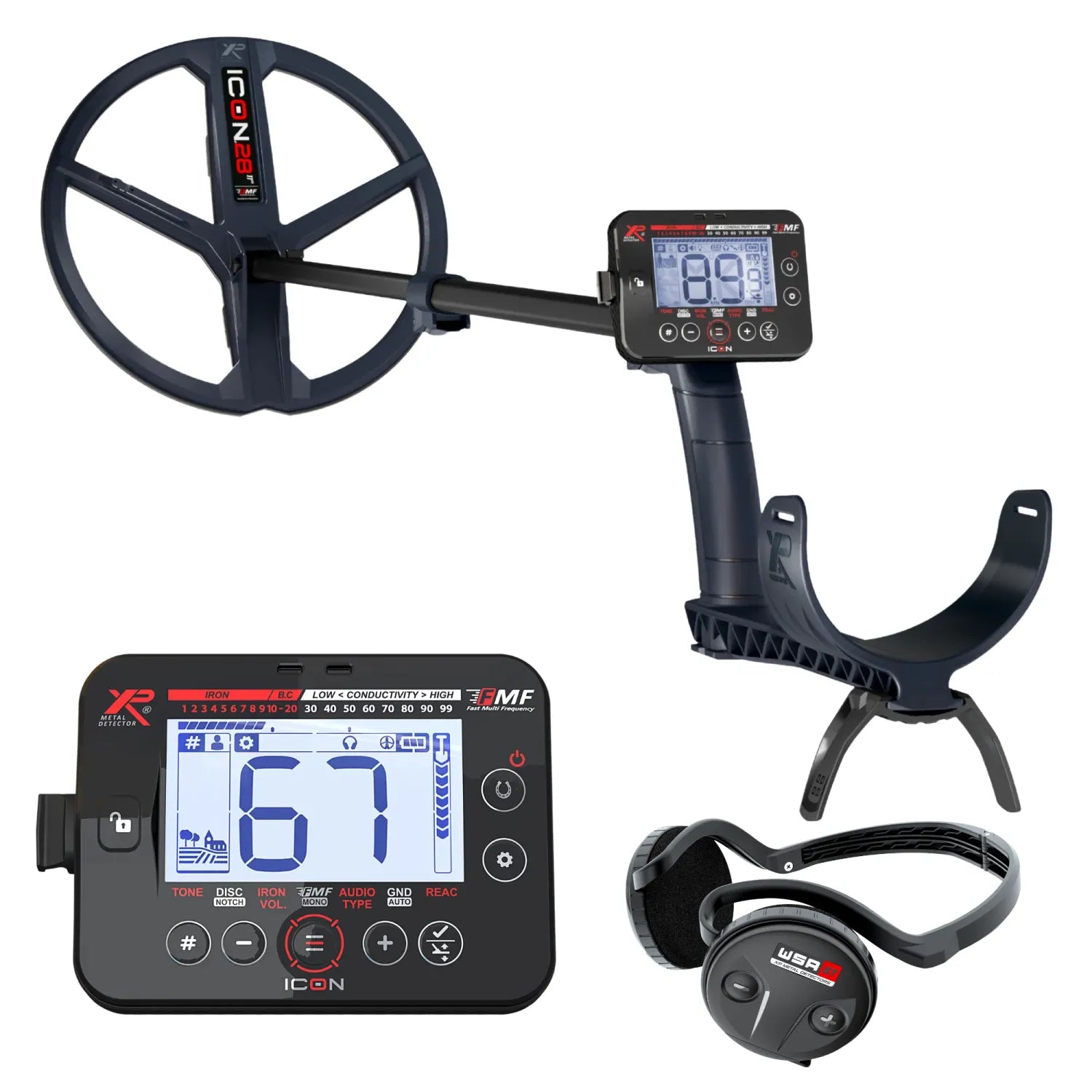 XP Icon FMF Metal Detector with WSA ST Headphones